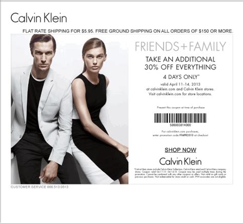 calvin klein online coupon
